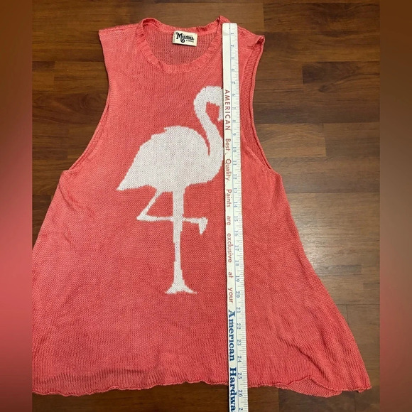 Show Me Your MuMu Owen Tank Papaya Flamingo Knit Oversized Boho Size XS - Picture 6 of 12